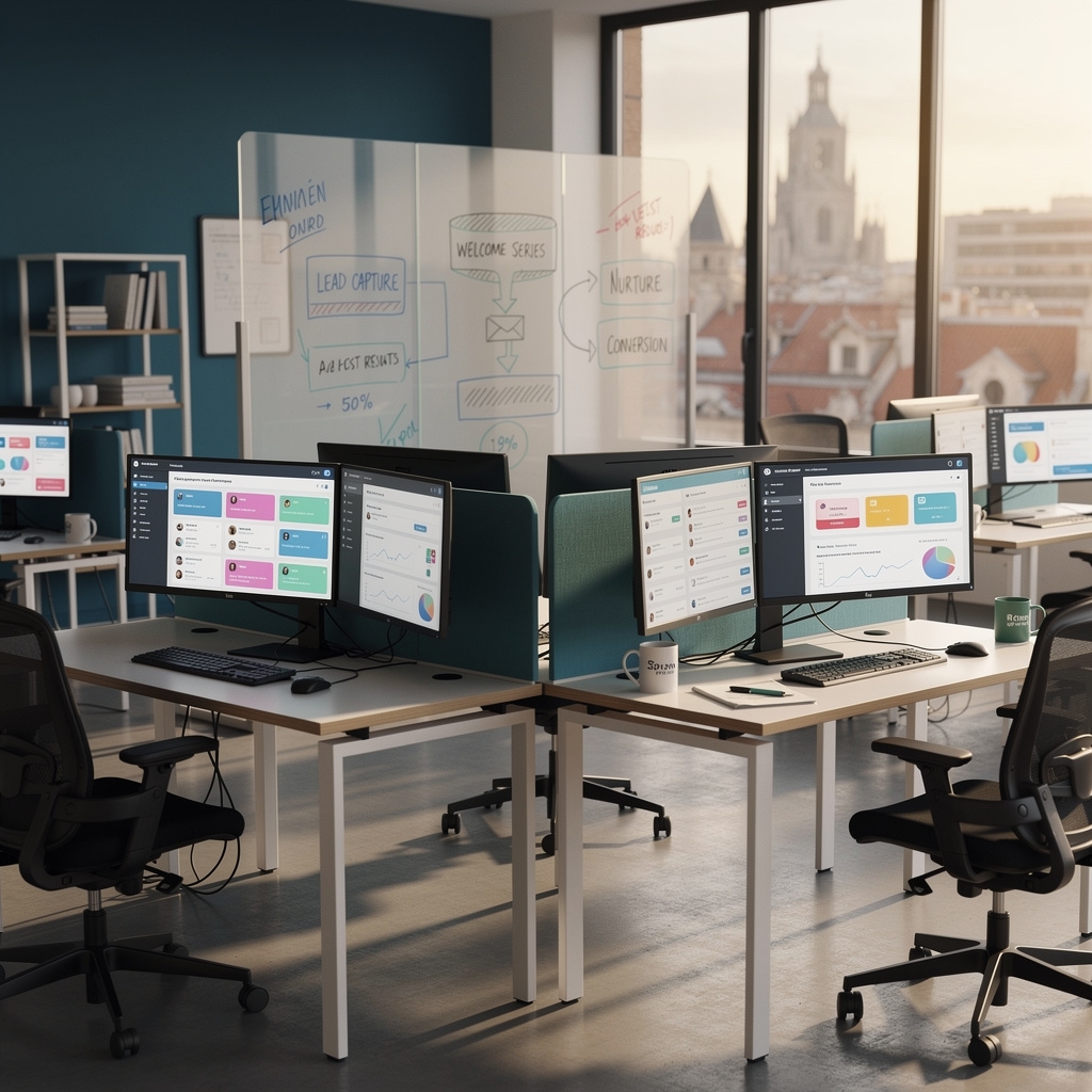 Espacio de trabajo con email marketing